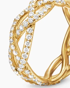 Wisteria® Band Ring 18K Yellow Gold with Diamonds, 7.3mm