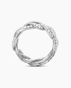 Wisteria® Band Ring Platinum with Diamonds, 7.3mm