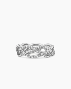 Wisteria® Band Ring Platinum with Diamonds, 7.3mm