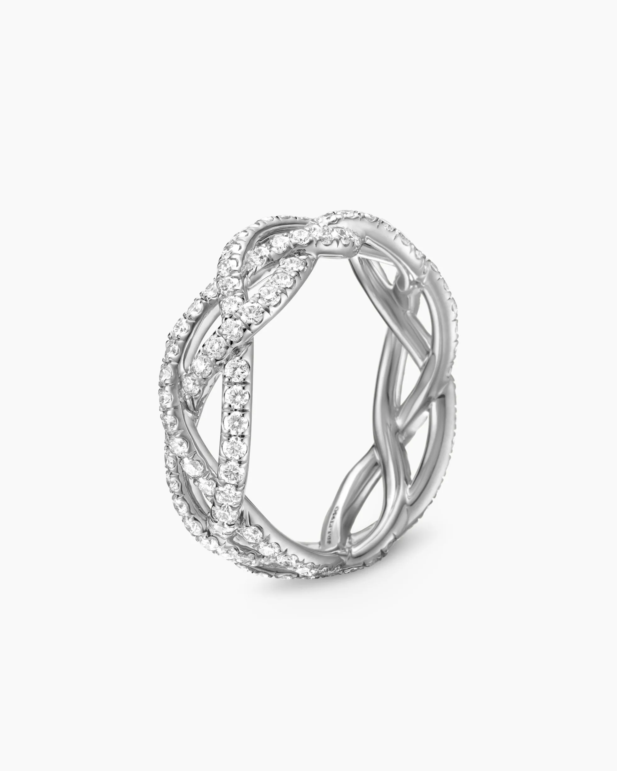 Wisteria® Band Ring Platinum with Diamonds, 7.3mm