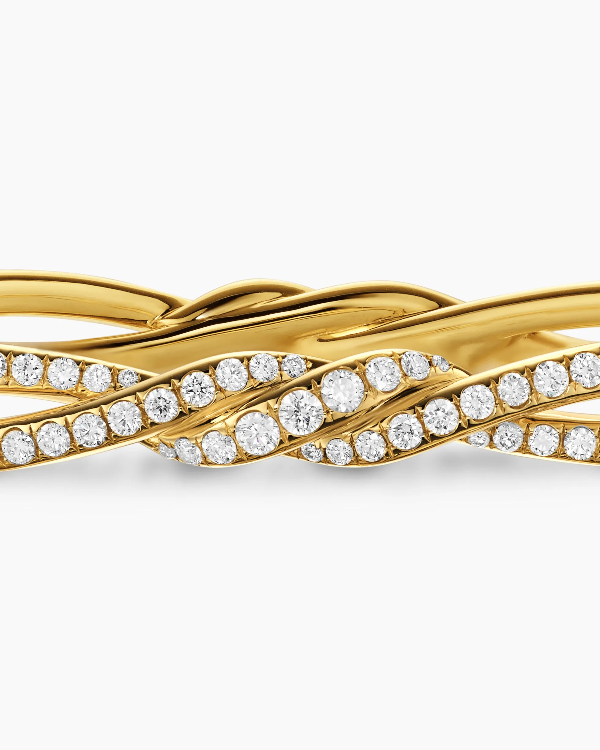 Wisteria® Bangle Bracelet 18K Yellow Gold with Diamonds, 5.4mm