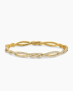 Wisteria® Bangle Bracelet 18K Yellow Gold with Diamonds, 5.4mm