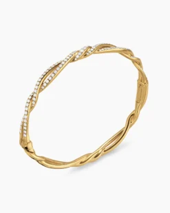 Wisteria® Bangle Bracelet 18K Yellow Gold with Diamonds, 5.4mm
