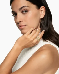 Wisteria® Dome Ring 18K Yellow Gold with Diamonds, 19.3mm
