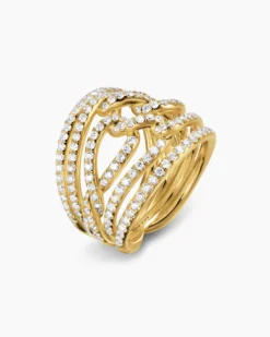 Wisteria® Dome Ring 18K Yellow Gold with Diamonds, 19.3mm