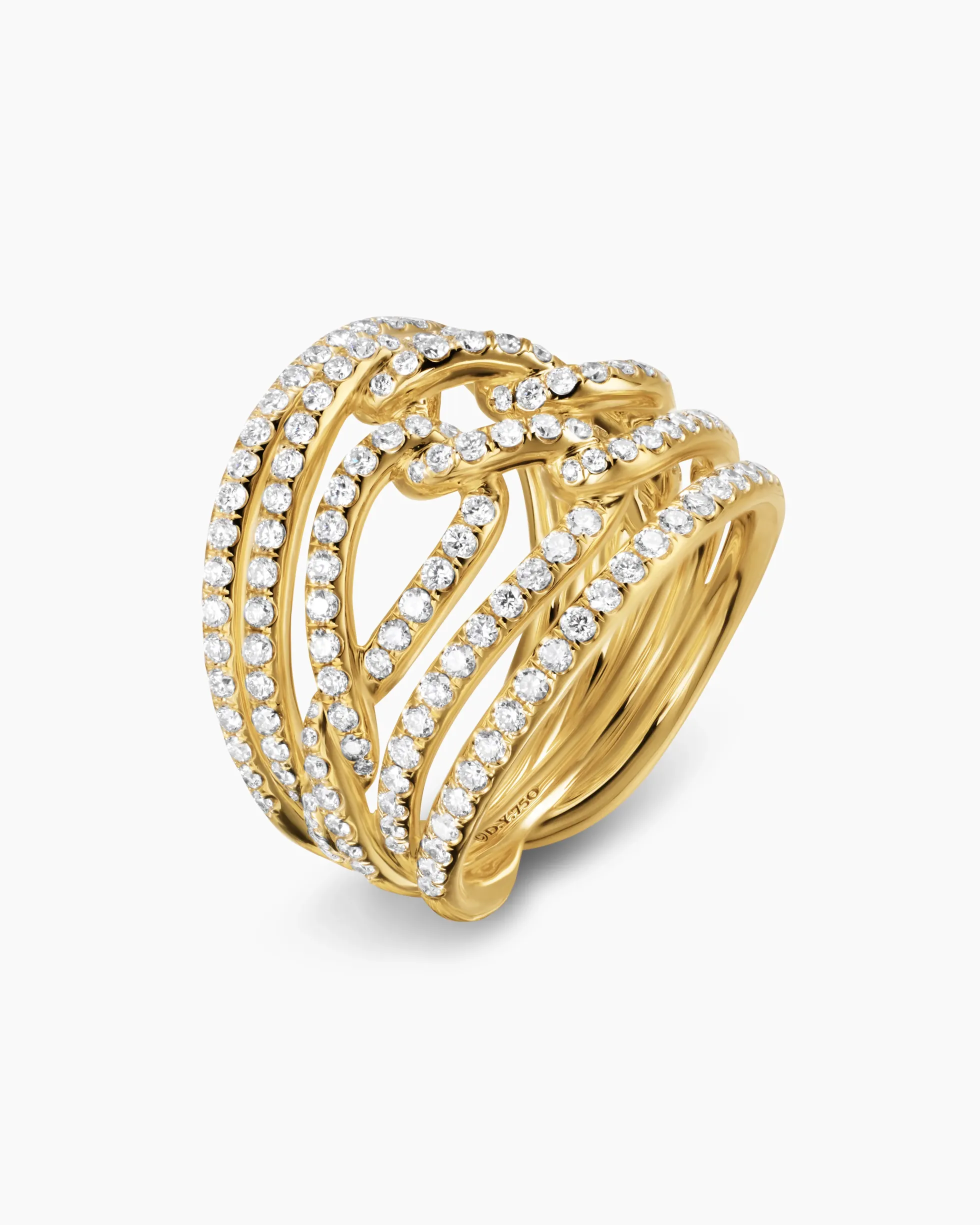 Wisteria® Dome Ring 18K Yellow Gold with Diamonds, 19.3mm