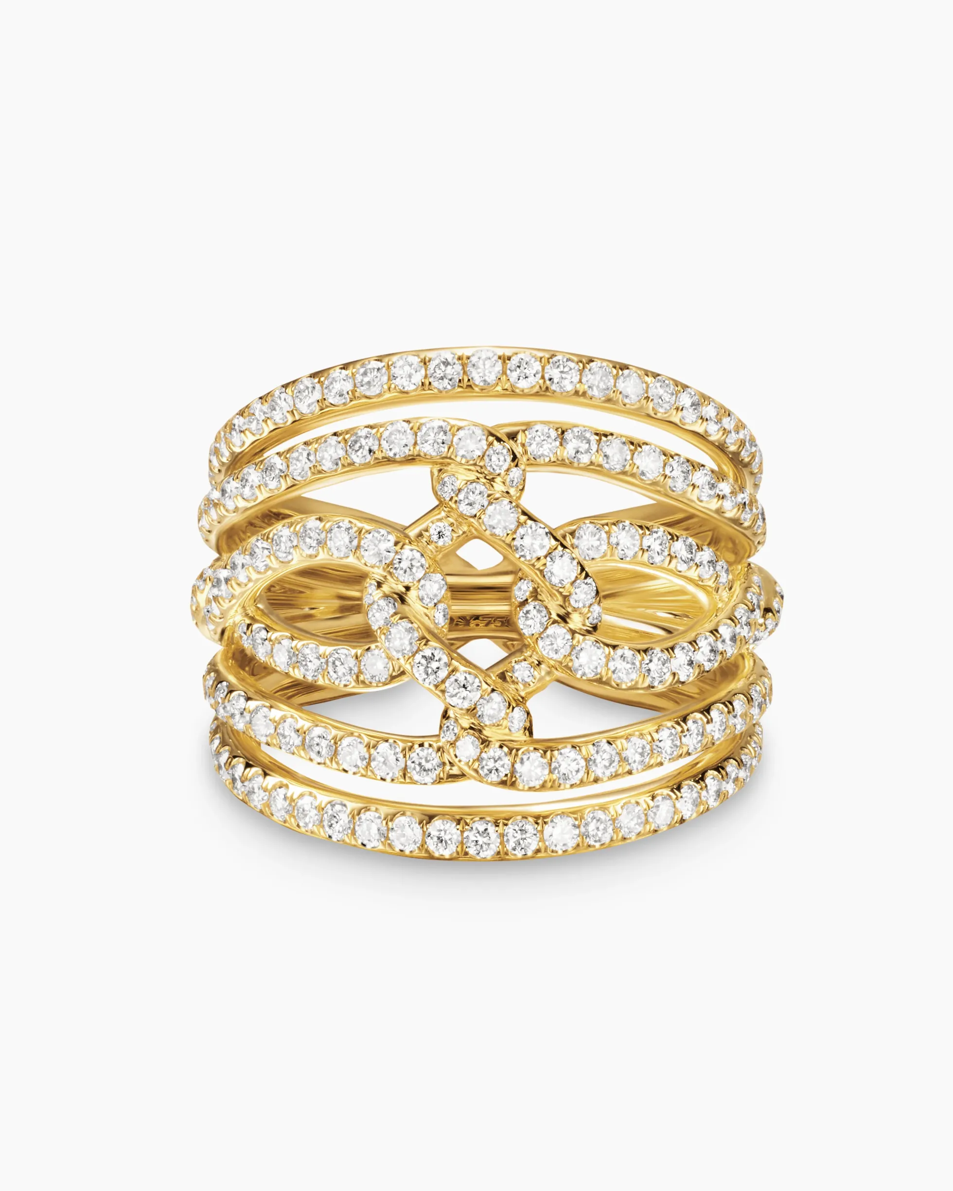 Wisteria® Dome Ring 18K Yellow Gold with Diamonds, 19.3mm
