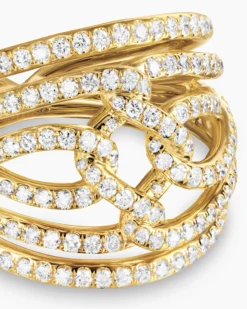 Wisteria® Dome Ring 18K Yellow Gold with Diamonds, 19.3mm