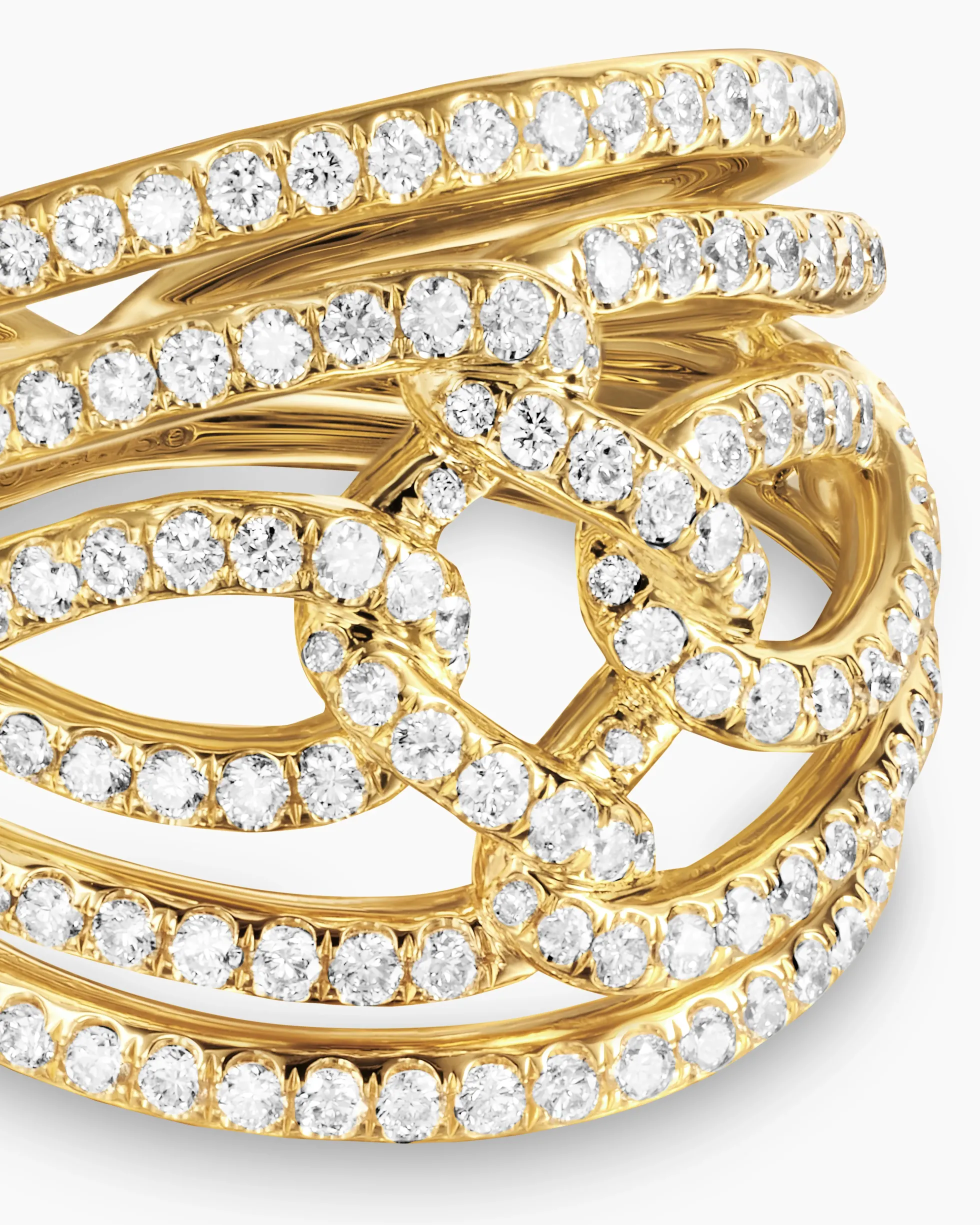 Wisteria® Dome Ring 18K Yellow Gold with Diamonds, 19.3mm