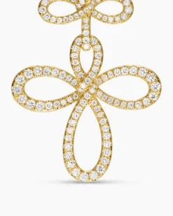 Wisteria® Drop Earrings 18K Yellow Gold with Diamonds, 37.8mm