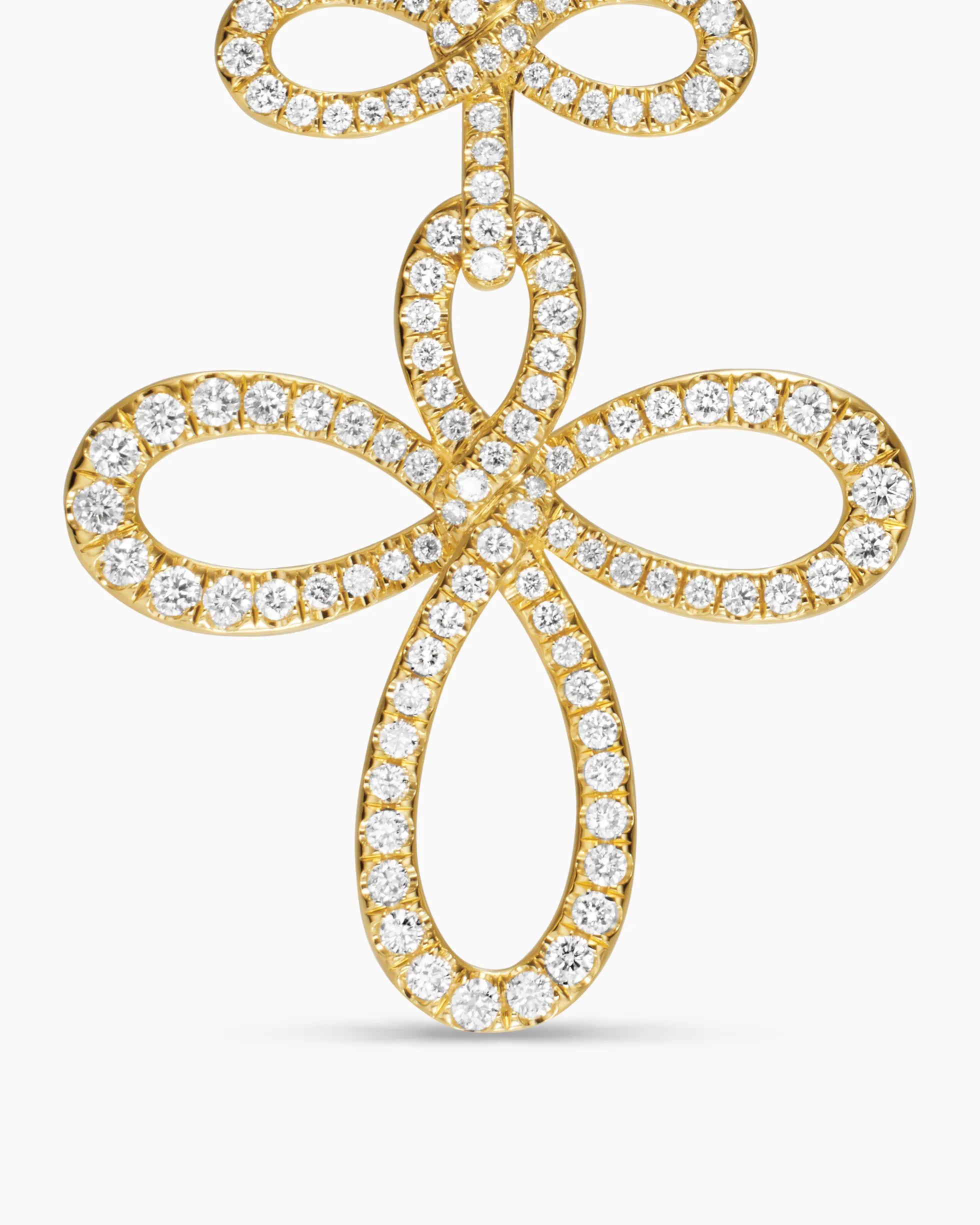 Wisteria® Drop Earrings 18K Yellow Gold with Diamonds, 37.8mm