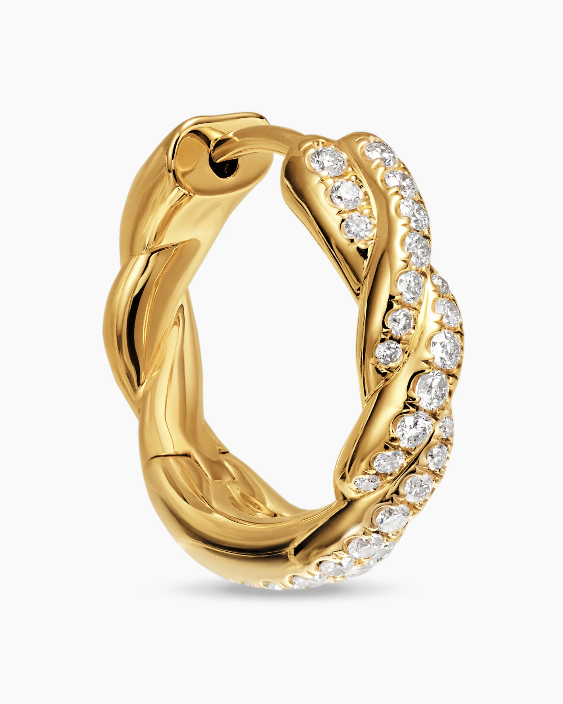 Wisteria® Hoop Earrings 18K Yellow Gold with Diamonds, 16mm