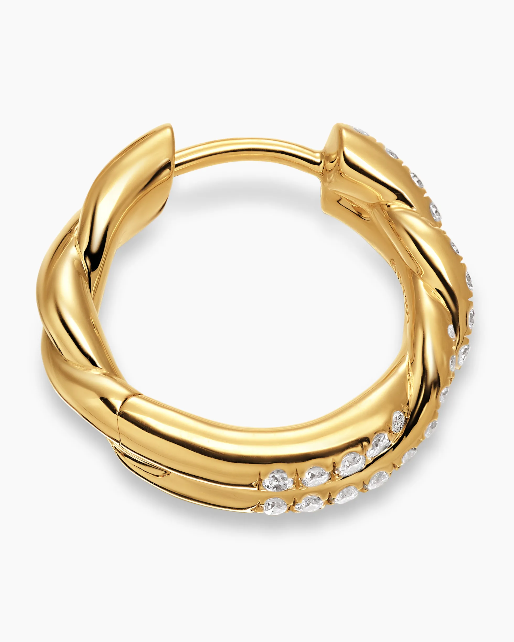 Wisteria® Hoop Earrings 18K Yellow Gold with Diamonds, 16mm