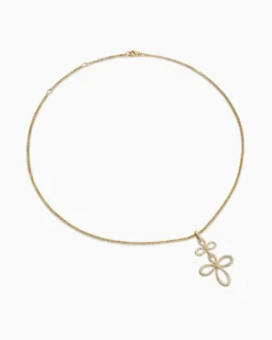 Wisteria® Pendant Necklace 18K Yellow Gold with Diamonds, 38.2mm