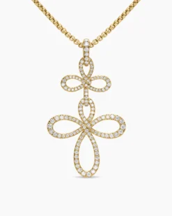 Wisteria® Pendant Necklace 18K Yellow Gold with Diamonds, 38.2mm