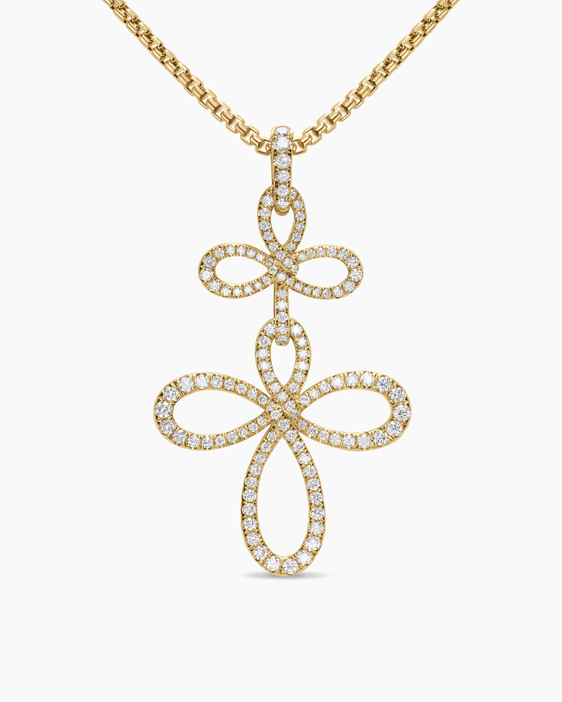 Wisteria® Pendant Necklace 18K Yellow Gold with Diamonds, 38.2mm