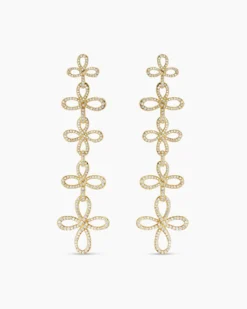 Wisteria® Statement Earrings 18K Yellow Gold with Diamonds, 90mm