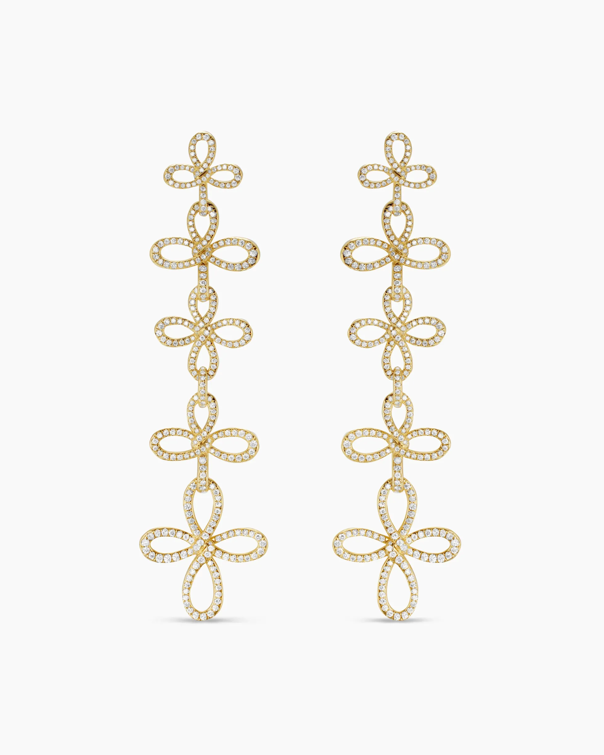 Wisteria® Statement Earrings 18K Yellow Gold with Diamonds, 90mm