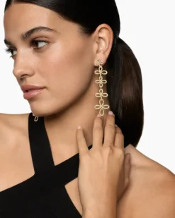 Wisteria® Statement Earrings 18K Yellow Gold with Diamonds, 90mm