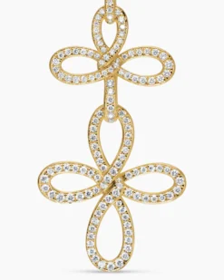 Wisteria® Statement Earrings 18K Yellow Gold with Diamonds, 90mm