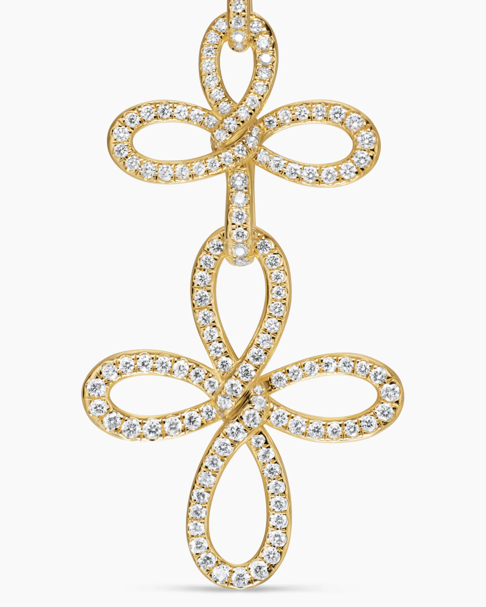 Wisteria® Statement Earrings 18K Yellow Gold with Diamonds, 90mm