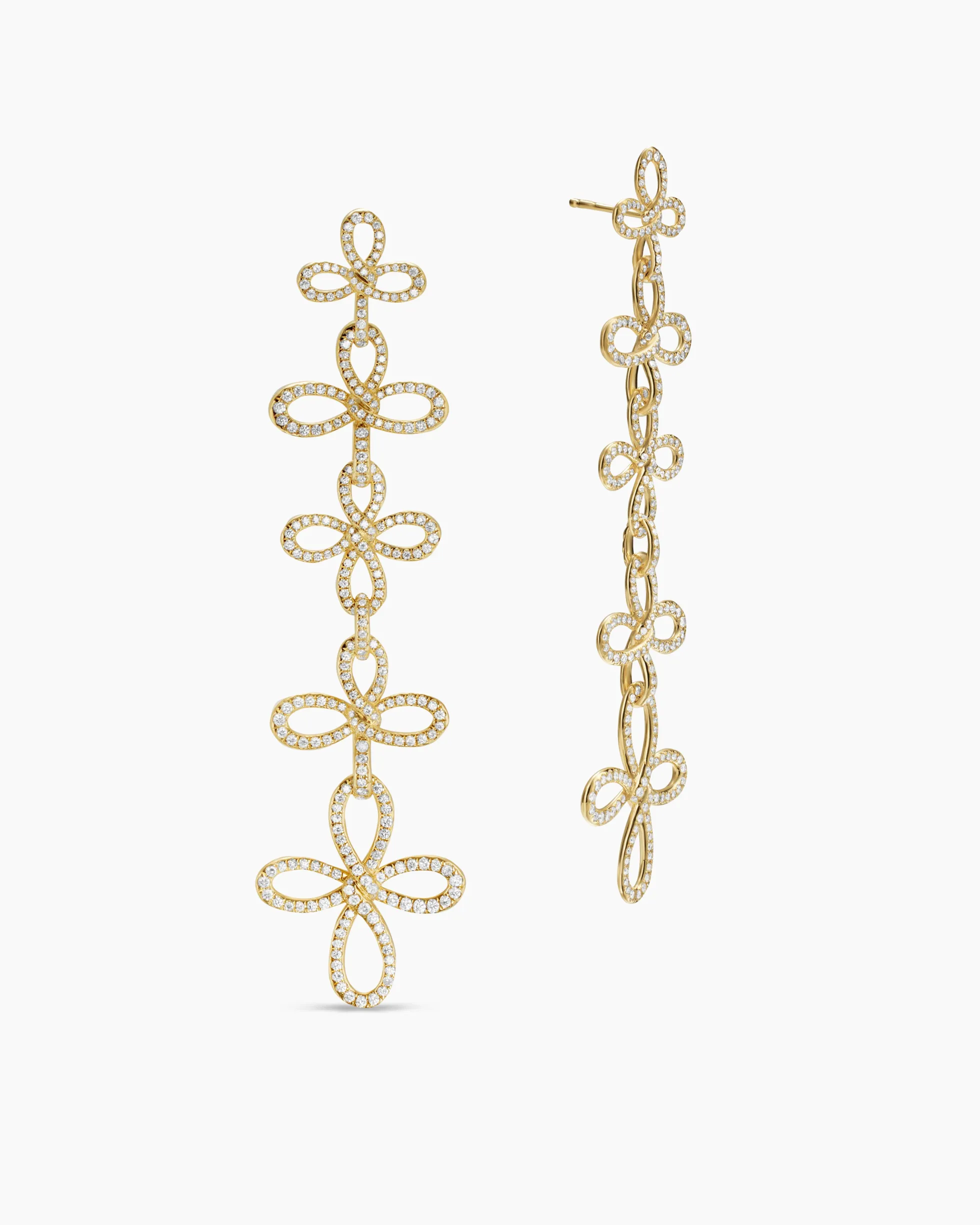Wisteria® Statement Earrings 18K Yellow Gold with Diamonds, 90mm
