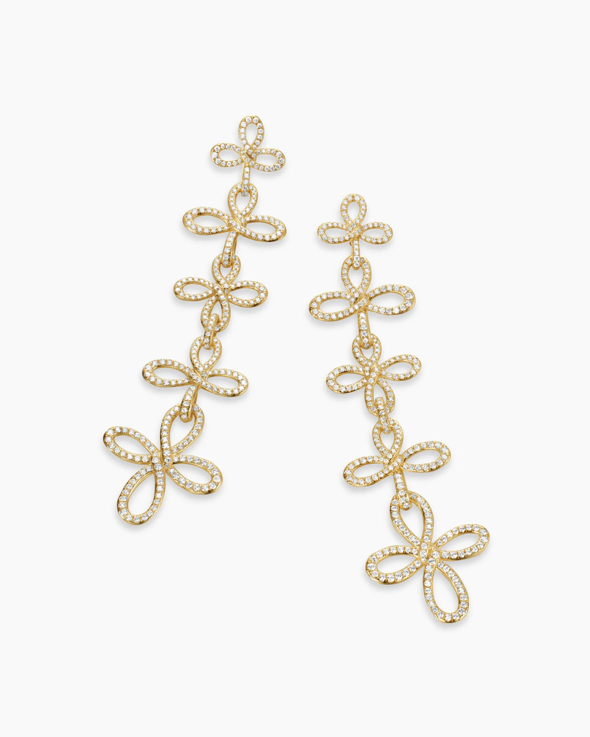 Wisteria® Statement Earrings 18K Yellow Gold with Diamonds, 90mm