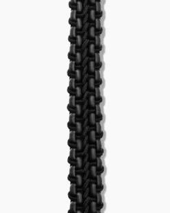 Woven Box Chain Bracelet Sterling Silver with Black Stainless Steel and Black Nylon, 10mm