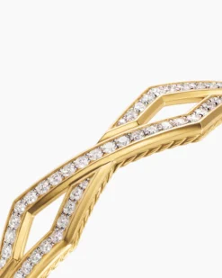Zig Zag Stax™ Cuff Bracelet 18K Yellow Gold with Diamonds, 13mm
