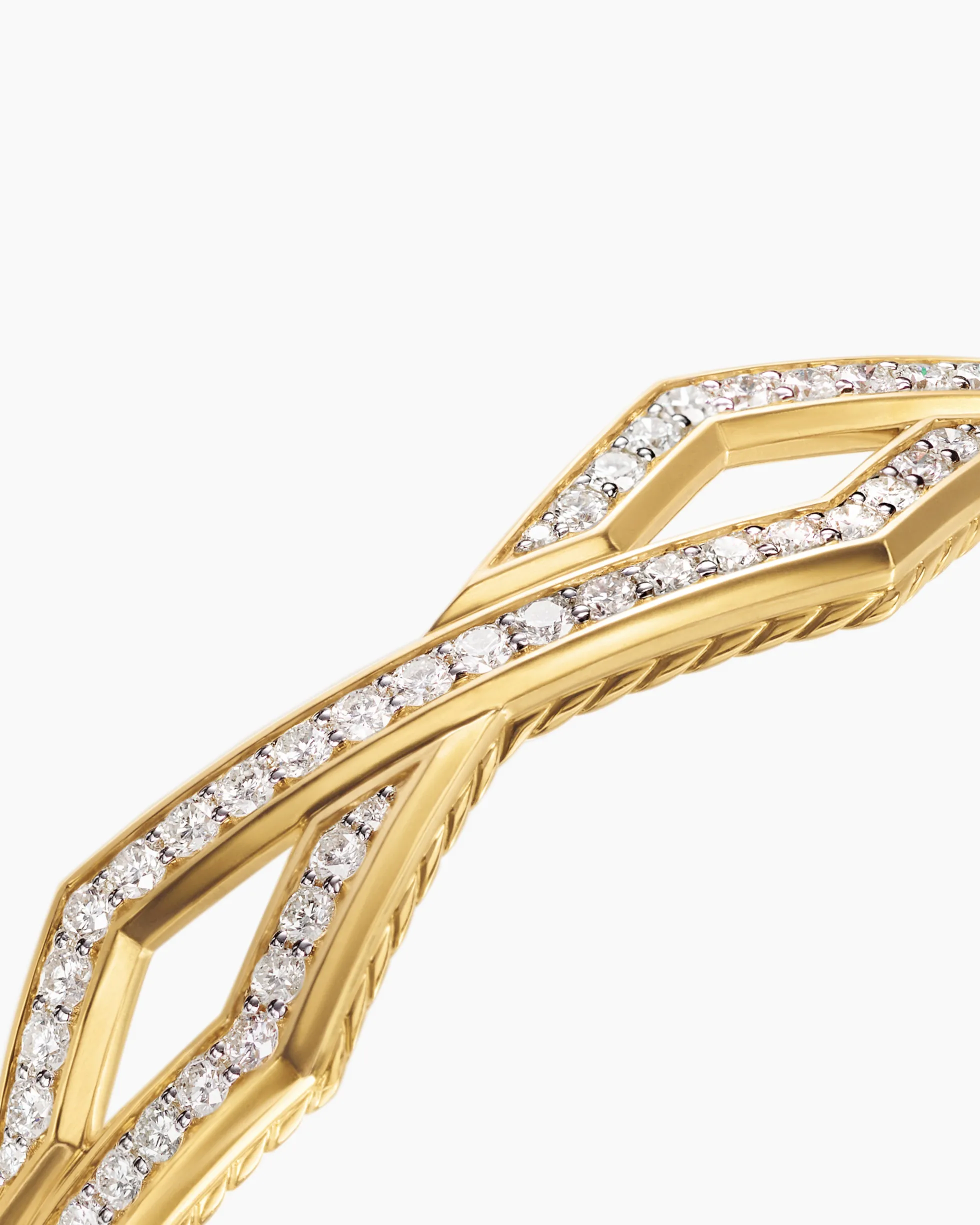 Zig Zag Stax™ Cuff Bracelet 18K Yellow Gold with Diamonds, 13mm
