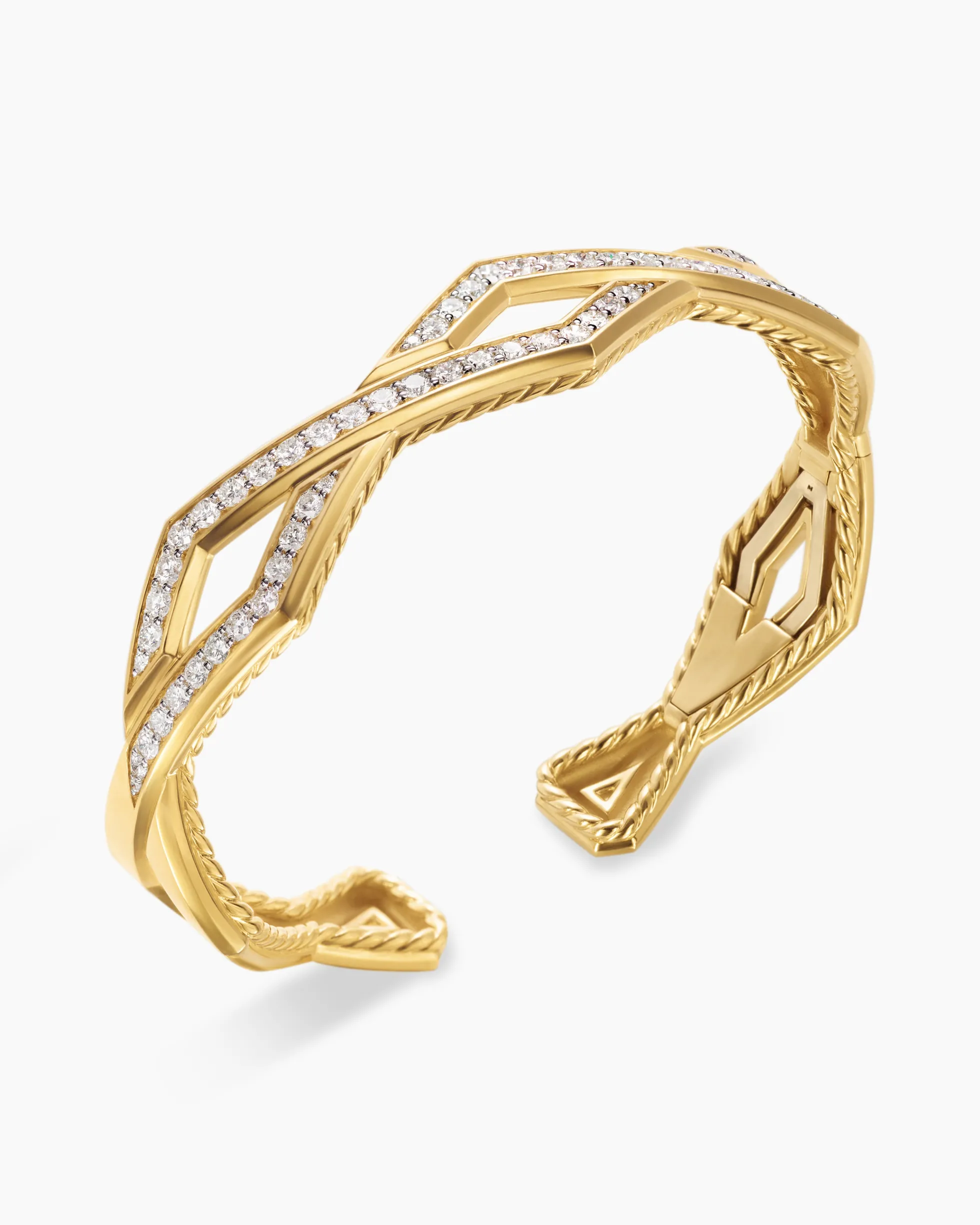 Zig Zag Stax™ Cuff Bracelet 18K Yellow Gold with Diamonds, 13mm