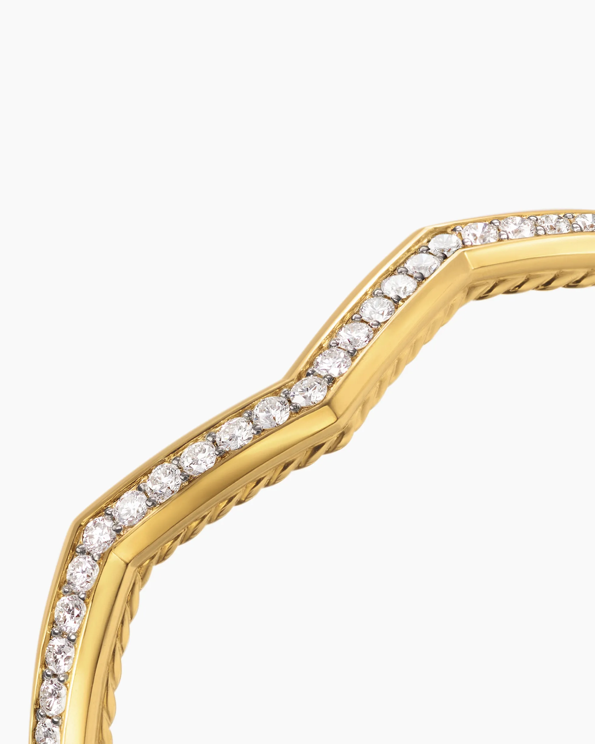 Zig Zag Stax™ Cuff Bracelet 18K Yellow Gold with Diamonds, 5mm