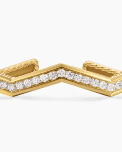 Zig Zag Stax™ Cuff Bracelet 18K Yellow Gold with Diamonds, 5mm