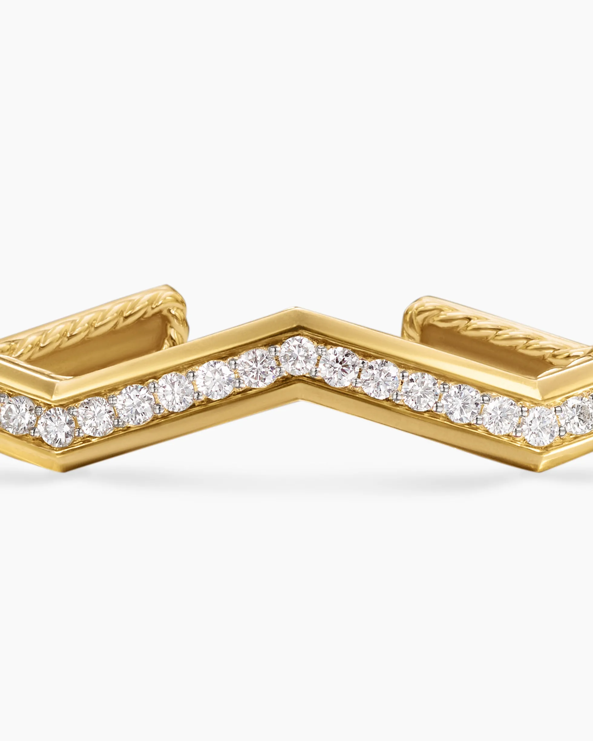 Zig Zag Stax™ Cuff Bracelet 18K Yellow Gold with Diamonds, 5mm