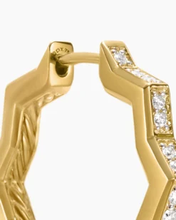 Zig Zag Stax™ Hoop Earrings 18K Yellow Gold with Diamonds, 22.8mm