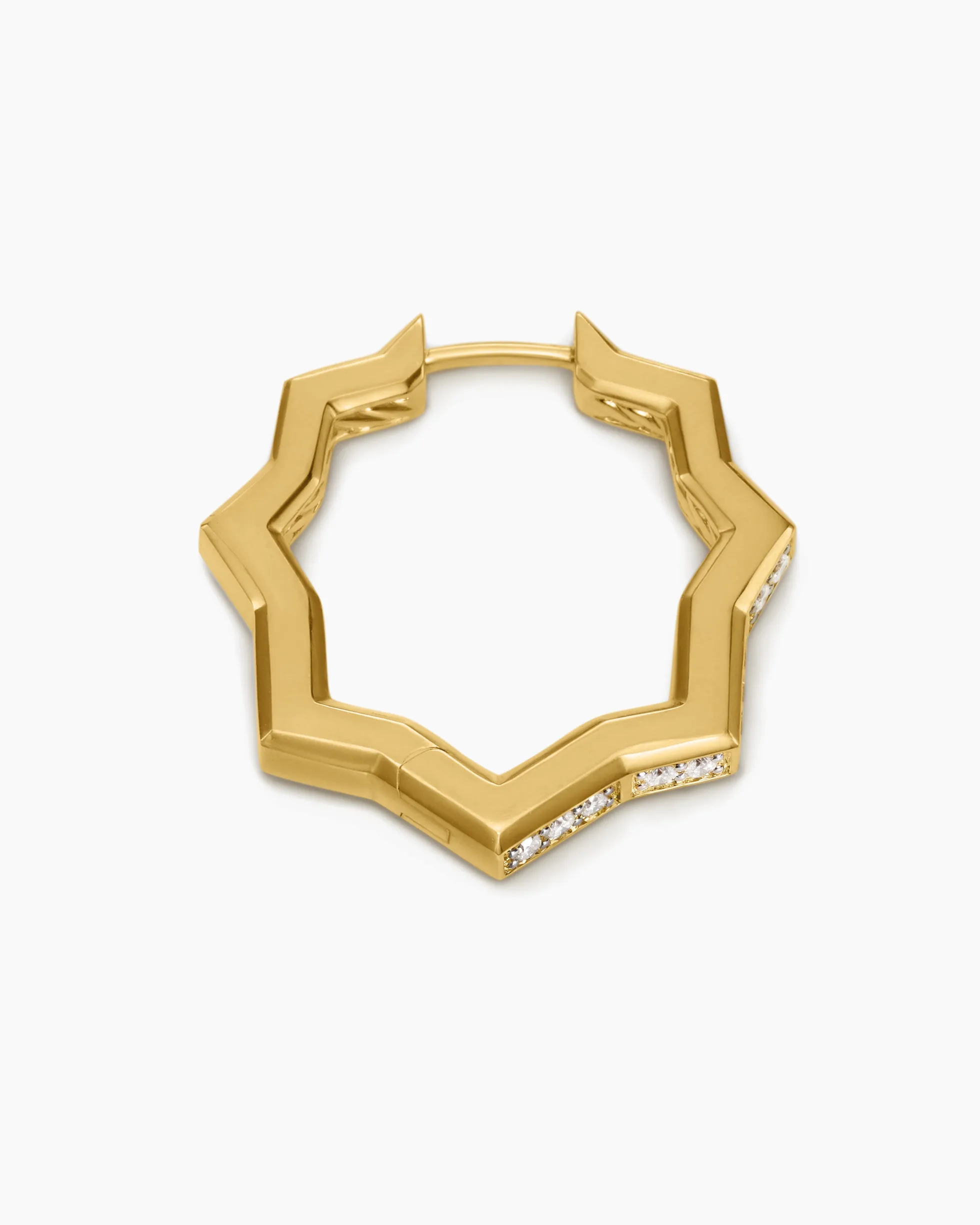 Zig Zag Stax™ Hoop Earrings 18K Yellow Gold with Diamonds, 22.8mm