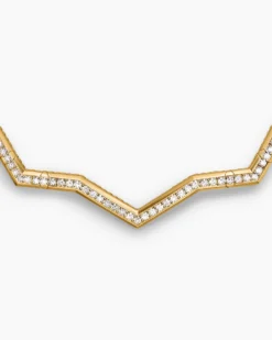 Zig Zag Stax™ Necklace 18K Yellow Gold with Diamonds, 5mm
