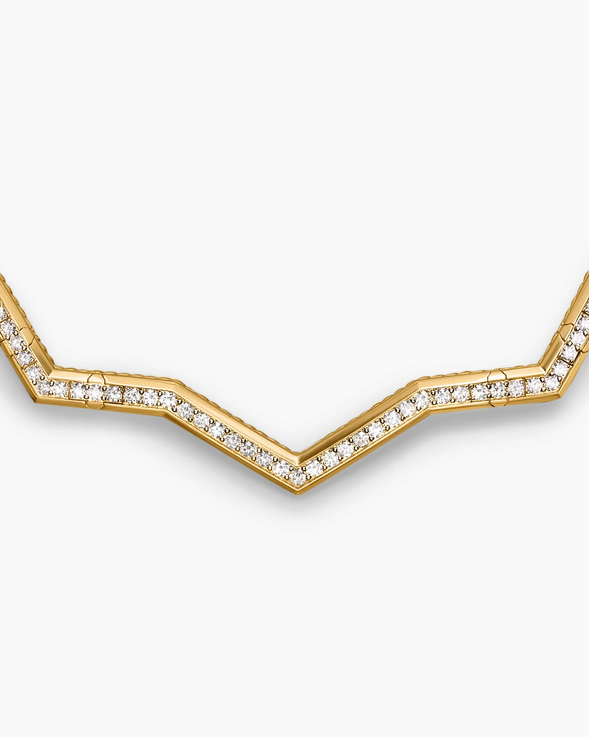 Zig Zag Stax™ Necklace 18K Yellow Gold with Diamonds, 5mm
