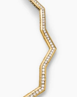 Zig Zag Stax™ Necklace 18K Yellow Gold with Diamonds, 5mm