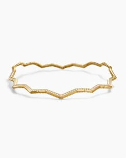Zig Zag Stax™ Necklace 18K Yellow Gold with Diamonds, 5mm