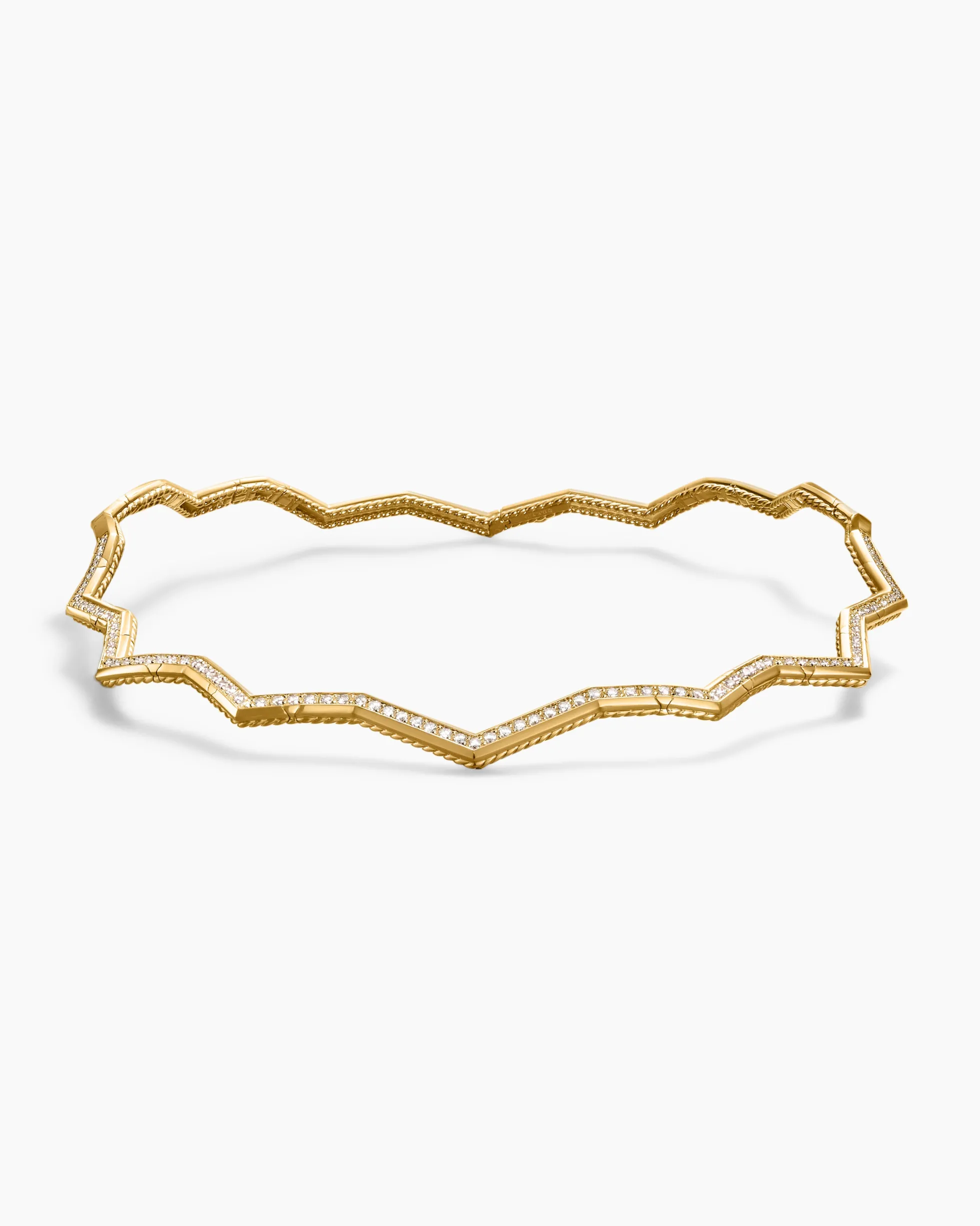 Zig Zag Stax™ Necklace 18K Yellow Gold with Diamonds, 5mm