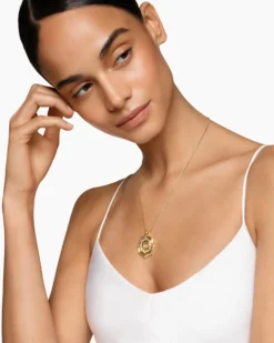 Zig Zag Stax™ Pendant Necklace 18K Yellow Gold with Diamonds, 28mm