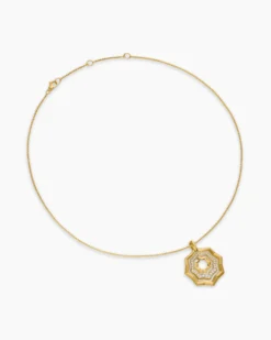 Zig Zag Stax™ Pendant Necklace 18K Yellow Gold with Diamonds, 28mm