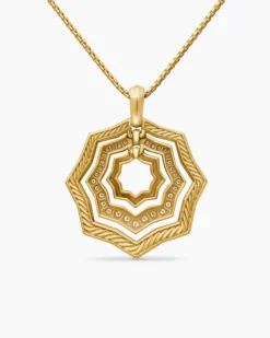 Zig Zag Stax™ Pendant Necklace 18K Yellow Gold with Diamonds, 28mm