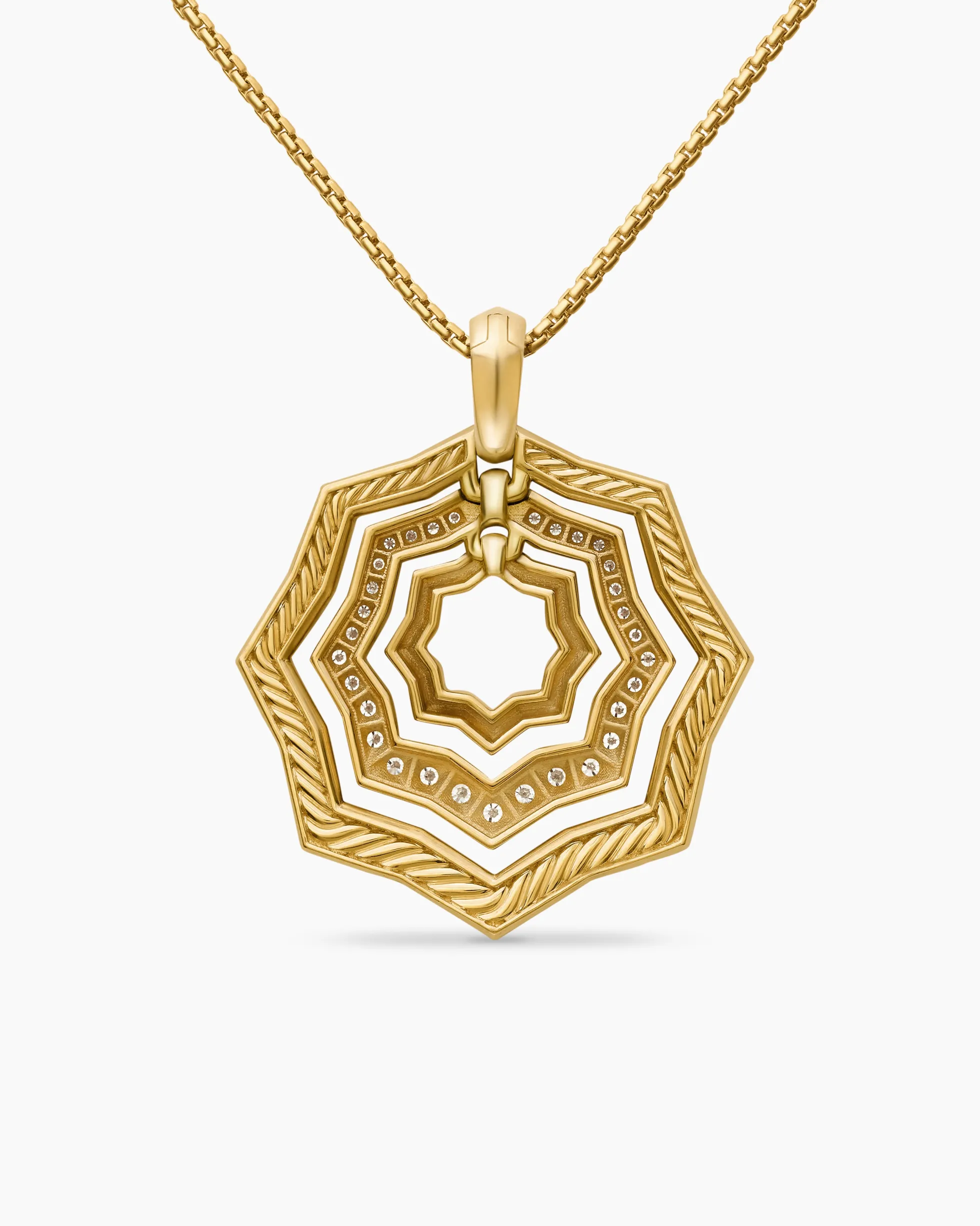 Zig Zag Stax™ Pendant Necklace 18K Yellow Gold with Diamonds, 28mm