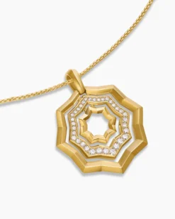 Zig Zag Stax™ Pendant Necklace 18K Yellow Gold with Diamonds, 28mm