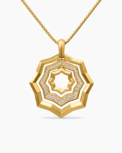 Zig Zag Stax™ Pendant Necklace 18K Yellow Gold with Diamonds, 28mm