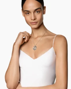 Zig Zag Stax™ Pendant Necklace Sterling Silver with Diamonds, 28mm