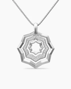 Zig Zag Stax™ Pendant Necklace Sterling Silver with Diamonds, 28mm