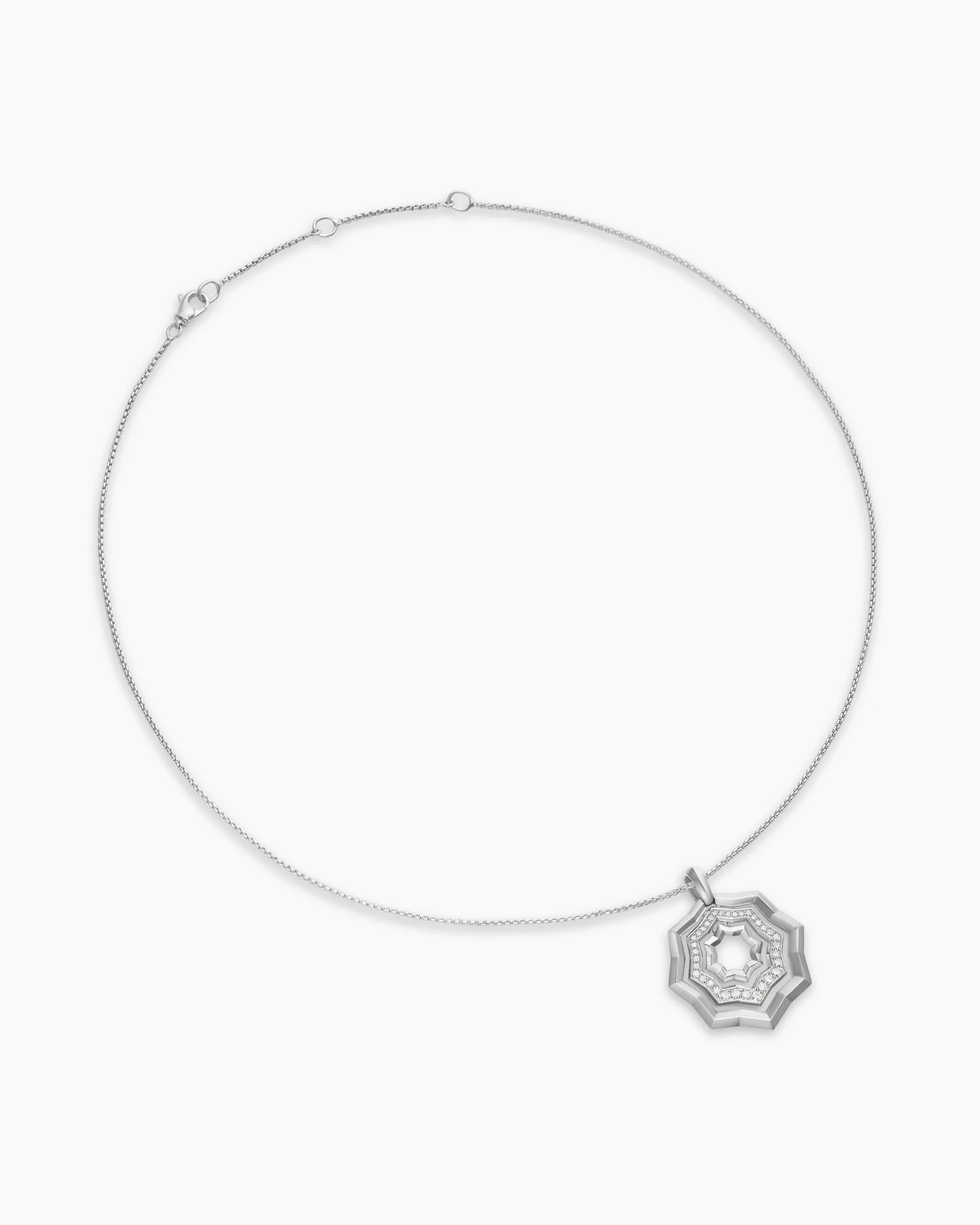 Zig Zag Stax™ Pendant Necklace Sterling Silver with Diamonds, 28mm